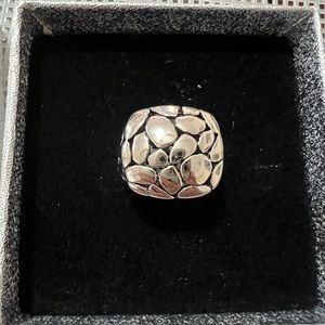 Premier Designs PD Stamped Silver tone Stone Statement Dome ring NWT